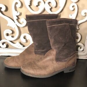 Calvin Klein Jeans Mens EVAN LEATHER BOOTS Brown 11.5